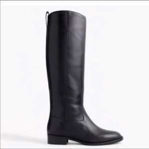 J. Crew Black Leather Riding Boot Extended Calf